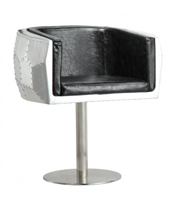 Chair chairs leather aluminum design furniture dining room armchair aviator genuine leather