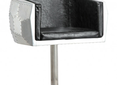 Chair chairs leather aluminum design furniture dining room armchair aviator genuine leather