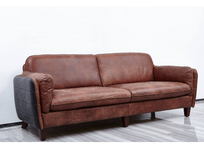 Luxury vintage 3+2 seater genuine leather furniture living room sofa suite loft set