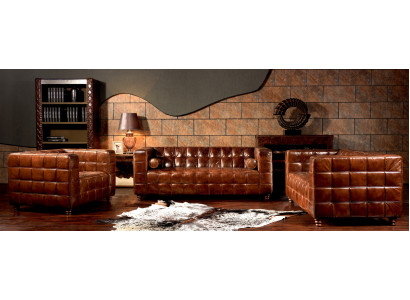 Classic genuine leather couch upholstery sofa set seating furniture couches 3-piece new