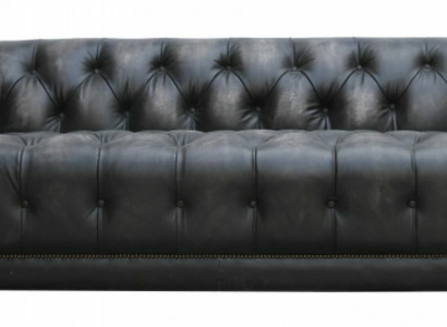 Chesterfield Vintage Black Shabby Leather Sofa Couches Sofa Couch