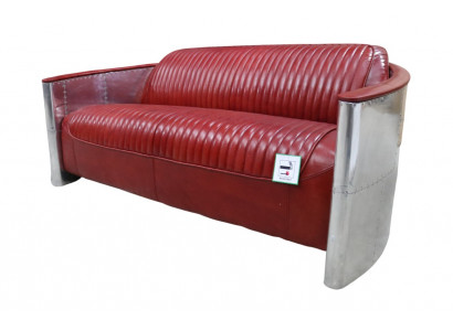 Leather sofa couch upholstery sofa aluminum three-seater vintage luxury furniture sofas new