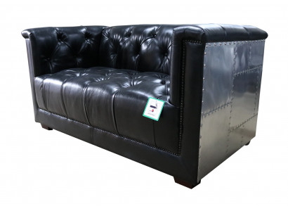 Genuine leather sofa, two-seater aircraft seat, aviator armchair, new leather armchair