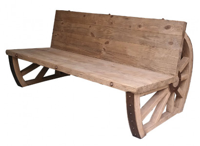 Garden bench wood park bench solid bench garden garden furniture 3-seater wheel furniture