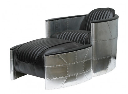 Armchair Ottoman Vintage Leather Luxury Genuine Leather Retro Armchair Design Club Chair