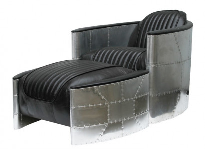 Armchair Ottoman Vintage Leather Luxury Genuine Leather Retro Armchair Design Club Chair