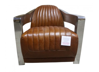 Armchair genuine leather design vintage design armchair aviator furniture leather