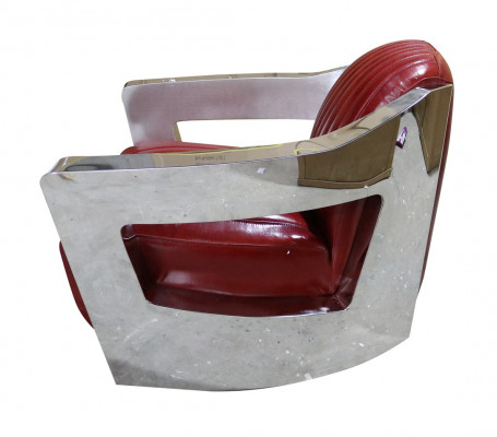 Vintage red leather armchair real leather retro chair design club chair aviator