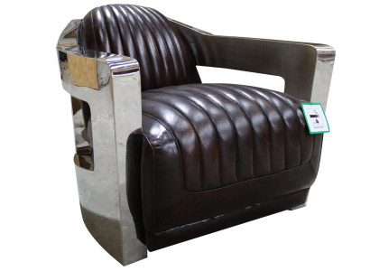 Leather armchair Aviator club chair Art Deco cocktail chair aviator