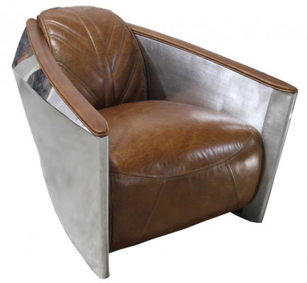 Leather armchair airplane aviator armchair lounge chair cocktail chair vintage