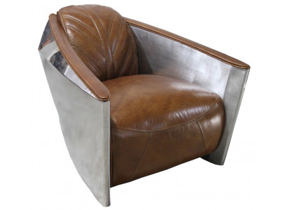Leather armchair airplane aviator armchair lounge chair cocktail chair vintage