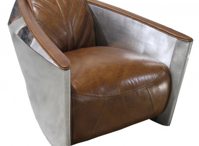 Leather armchair airplane aviator armchair lounge chair cocktail chair vintage
