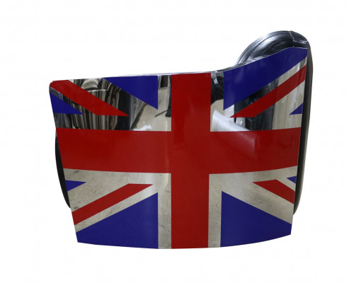 Genuine Leather Vintage Leather Armchair Deco Design Chair Rocket Union Jack Vintage