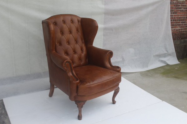 Chesterfield Leather Armchair Wingback Chair Vintage Club Chair Executive Chair Wingback Chair
