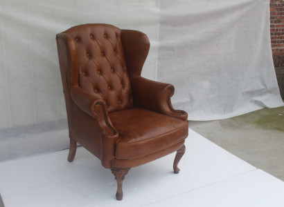 Chesterfield Leather Armchair Wingback Chair Vintage Club Chair Executive Chair Wingback Chair