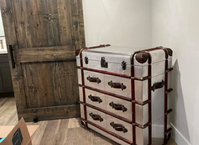 Dresser Aluminum Vintage Suitcase Sideboard Aircraft Aviator Designer Furniture