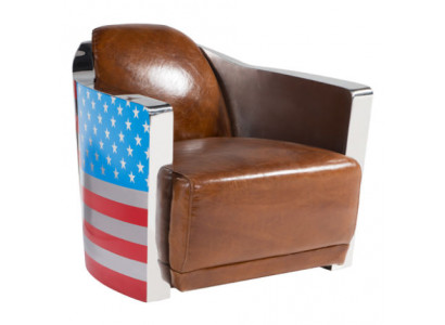 Real Leather Vintage Leather Armchair Designer Chair Rocket Union Jack Vintage