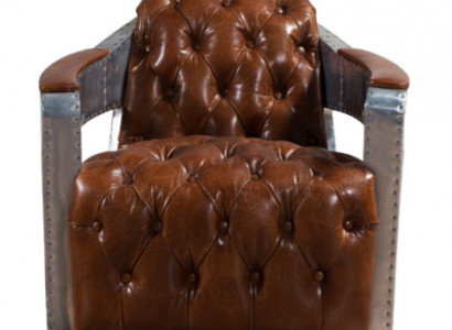 Armchair Aviator Chesterfield Shabby Vintage Chair Leather Armchair Club Lounge Design
