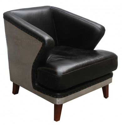 Club chair black leather leather armchair vintage armchair furniture relax