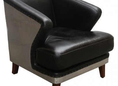 Club chair black leather leather armchair vintage armchair furniture relax