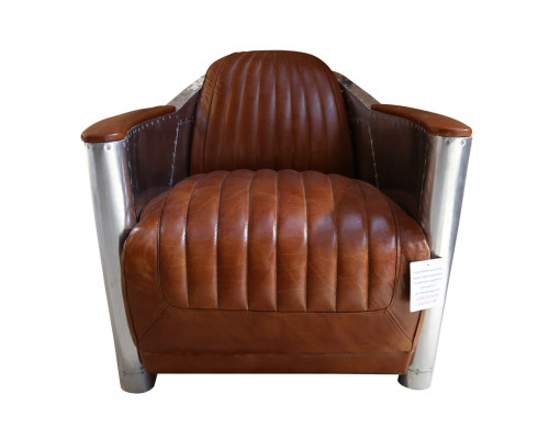 Leather sofa couch upholstery single-seater sofas couches airplane aviator aluminum