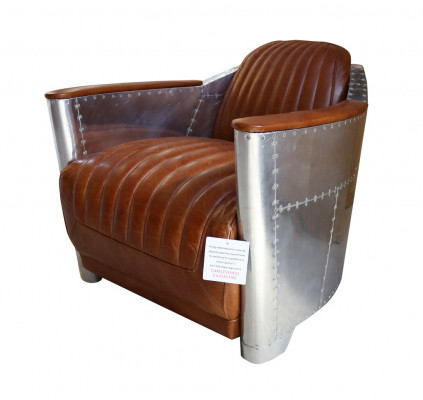 Leather sofa couch upholstery single-seater sofas couches airplane aviator aluminum