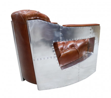 Chesterfield Armchair Button Closed Seating Shabby Vintage Tan Genuine