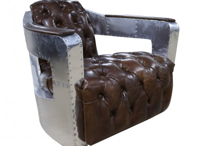 Beautiful vintage Chesterfield wingback armchair club chair airplane