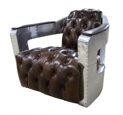 Beautiful vintage Chesterfield wingback armchair club chair airplane
