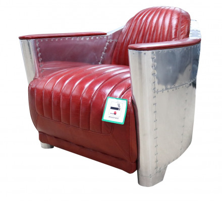 Genuine Leather Aluminum Chair Cognac Airplane Chair Aviator Armchair New