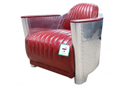 Genuine Leather Aluminum Chair Cognac Airplane Chair Aviator Armchair New