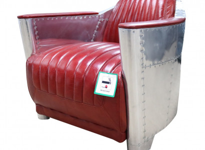 Genuine Leather Aluminum Chair Cognac Airplane Chair Aviator Armchair New