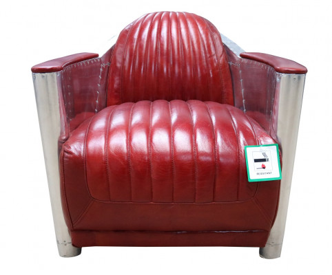 Genuine Leather Aluminum Chair Cognac Airplane Chair Aviator Armchair New