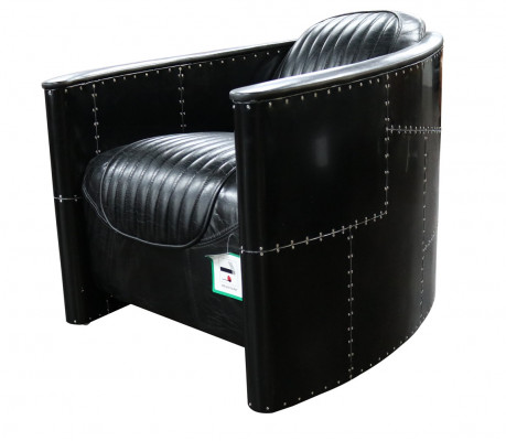Aviator Sofa Armchair Couch Club Lounge Vintage Aluminum Airplane Retro Genuine Leather