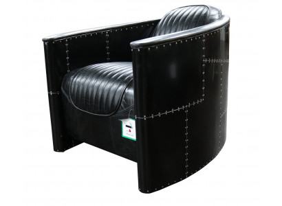 Aviator Sofa Armchair Couch Club Lounge Vintage Aluminum Airplane Retro Genuine Leather