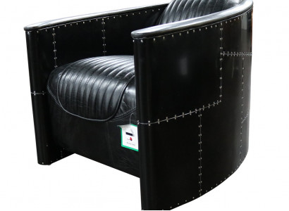 Aviator Sofa Armchair Couch Club Lounge Vintage Aluminum Airplane Retro Genuine Leather