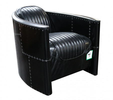 Aviator Sofa Armchair Couch Club Lounge Vintage Aluminum Airplane Retro Genuine Leather