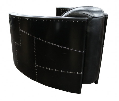 Aviator Sofa Armchair Couch Club Lounge Vintage Aluminum Airplane Retro Genuine Leather