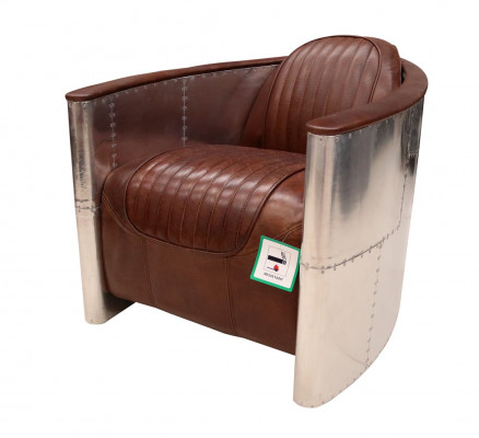 Leather armchair, aviator armchair, Art Deco club armchair, cocktail armchair, TV armchair.
