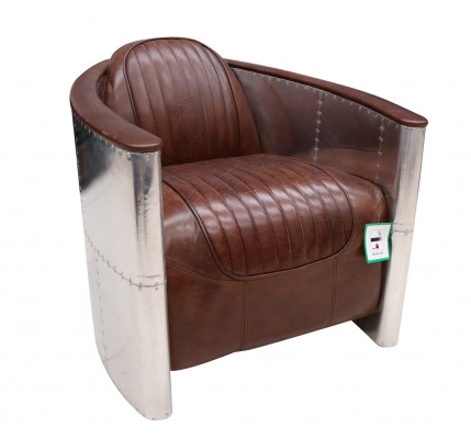 Leather armchair, aviator armchair, Art Deco club armchair, cocktail armchair, TV armchair.