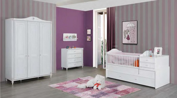 Children's room 3-piece set bedroom wardrobe chest of drawers youth room furniture