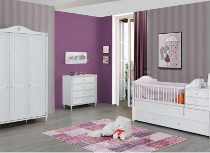 Children's room 3-piece set bedroom wardrobe chest of drawers youth room furniture
