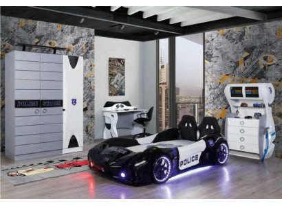 Children's bed racing car bedroom furniture mattress car bed