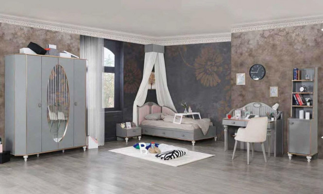 Complete youth room children's room bed wardrobe desk 5-piece furniture