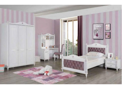 Youth room bed nightstand wardrobe desk bedroom 4-piece set