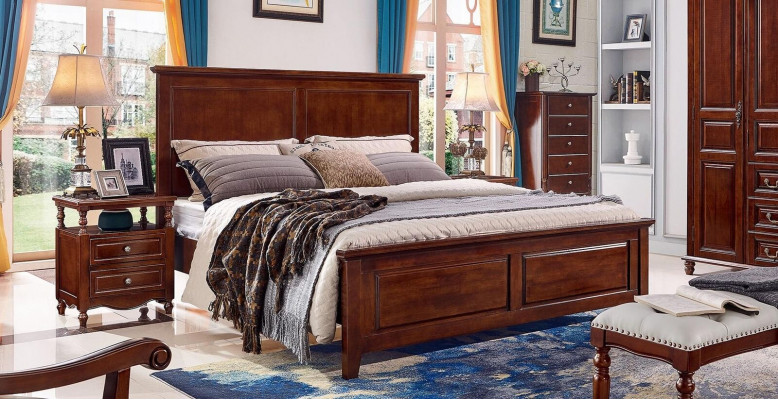 Bed bedroom set design beds 2x bedside tables 3-piece bed frame