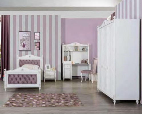 Youth room bed nightstand wardrobe desk bedroom 4-piece set