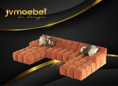 Design Chesterfield Velvet Modern Corner Sofa U-Shape Living Landscape Upholstered Corner New
