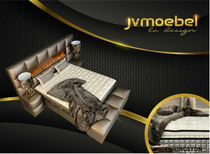 Bed 2x Nightstand 3 pcs. Bedroom Set Design Modern Luxury Bed Frame