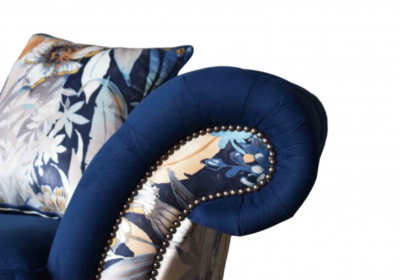 Chesterfield Royal Blue Velvet Couch Cushion Seat Lounge Sofas Couches